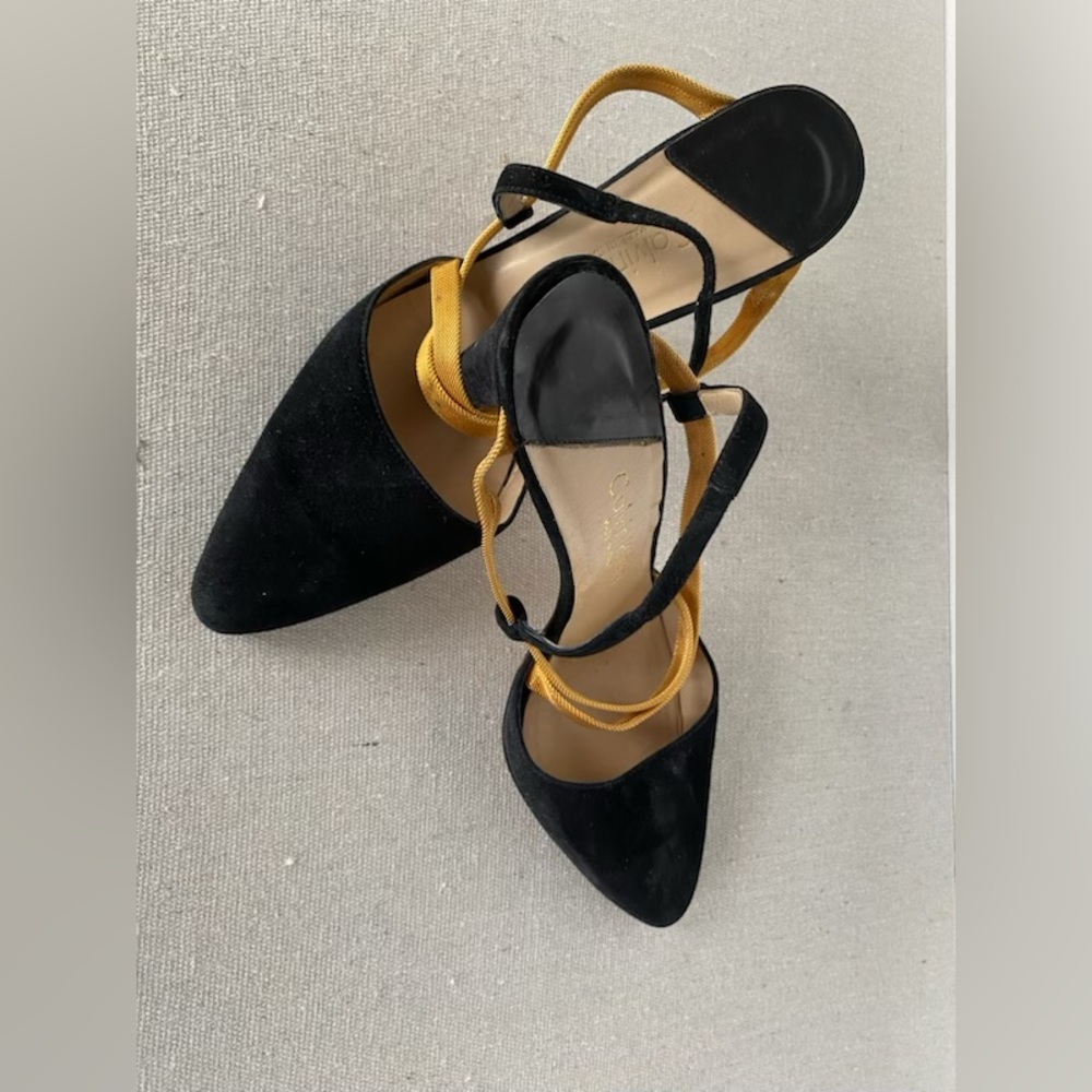 Calvin Klein black Suede heels size 7 made in Italy